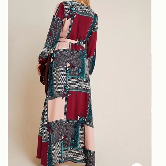 NWT New Anthropologie Virginia Wrap Maxi Dress Petite XSP - Picture 4 of 14